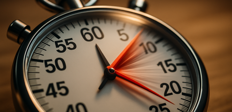 An image of a watch timer denoting the need for something quickly